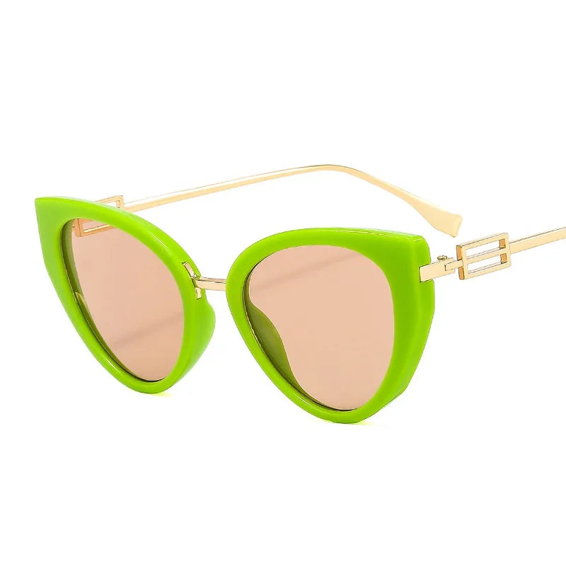 Fashion Cat Eye Sunglasses Women Men Metal Frame Sun Glasses