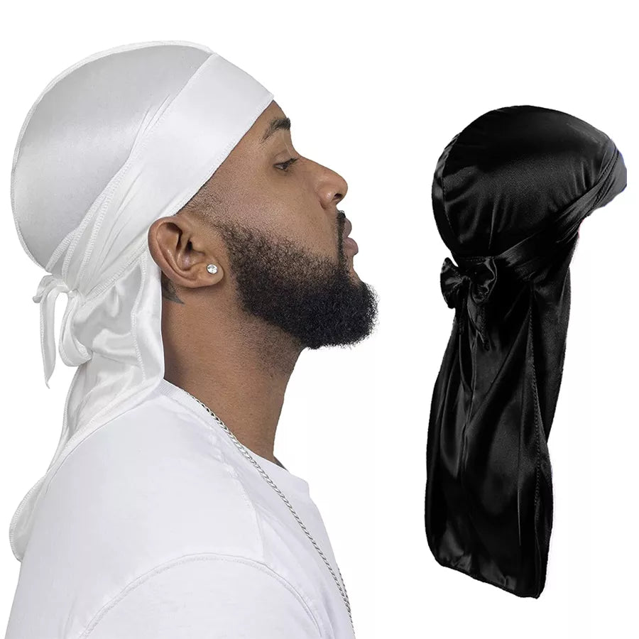 Unisex Silky Durags Bandanas Turban Hat Wigs Doo Men Satin Durag