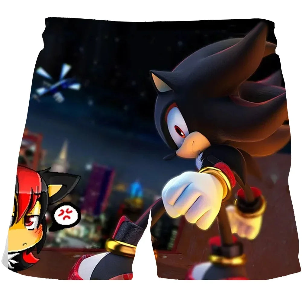 Beach pants for children 4-14Y Sonic The Hedgehog shorts pants Girls Boys Harajuku pants For Kids 3D Cartoon Print