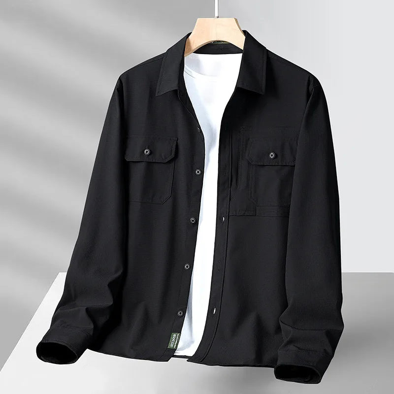 Men's casual loose long-sleeved shirt