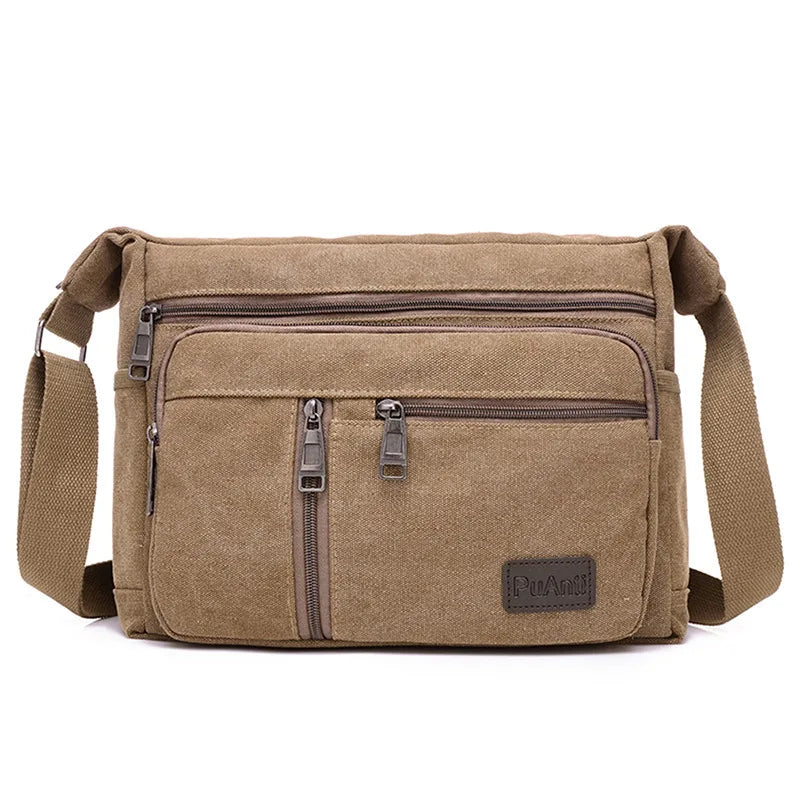 Men's Vintage Canvas Bag Men Casual Crossbody Bag For Men Messenger Bag Man Travel Shoulder Bags