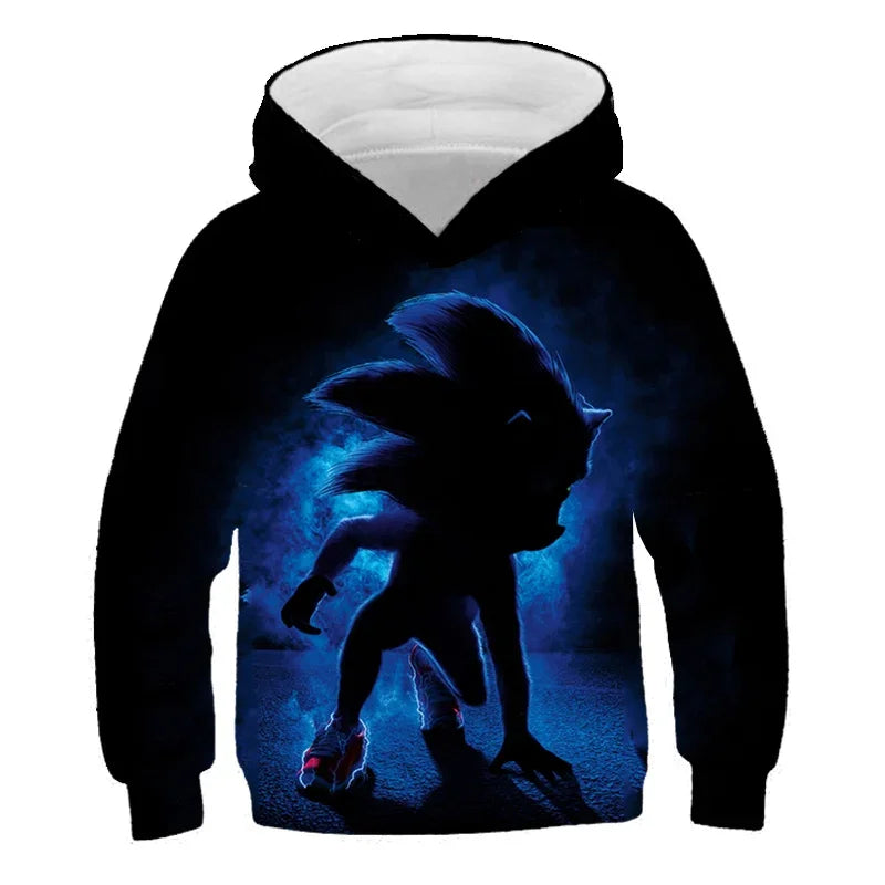 Fashion Sonic Hoodie For Kids Boys Girls Children Autumn Long Sleeve Printed Anime Sweatshirts Cool Tops Tees Men Women Clothing