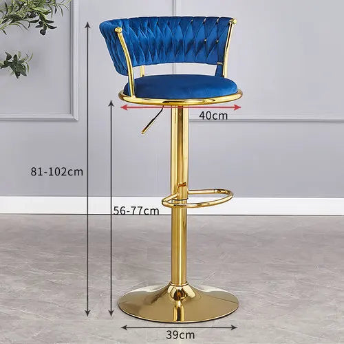 Luxury Rotating Bar Chair Design Living Room Outdoor Velvet Modern Bar Chair Nordic Kitchen High Sillas Altas Furniture SR50BC