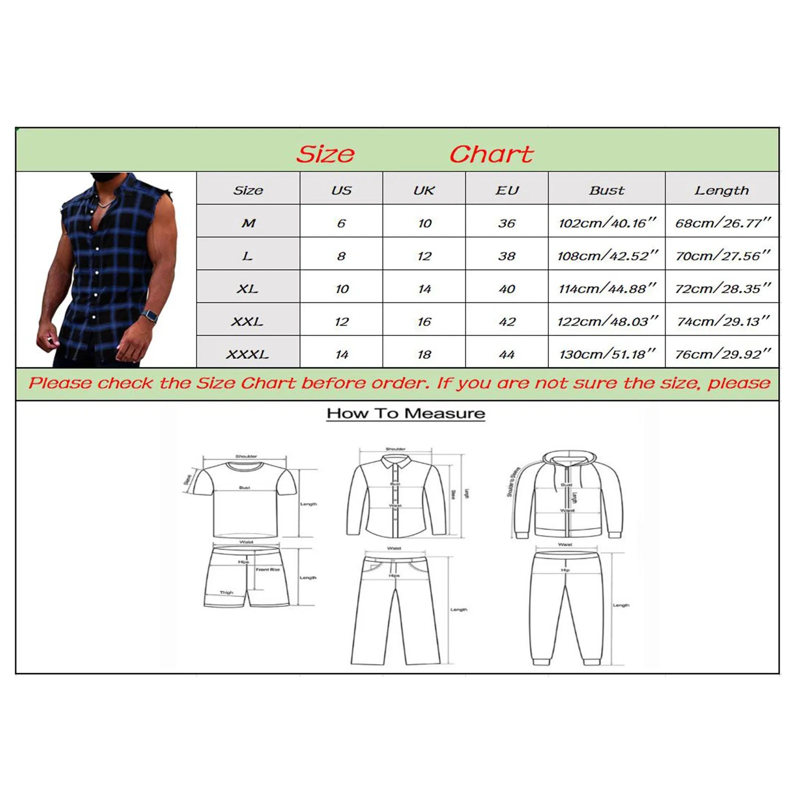 Men's Summer Fashion Casual Plaid Print Sleeveless T Shirt