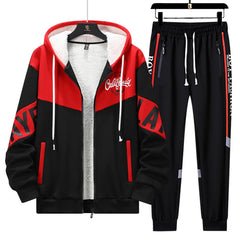 New Tracksuit Set Men Winter Warm Thick Hoodie Cardigan Zipper Sweatshirt Sweatpants 2 Piece