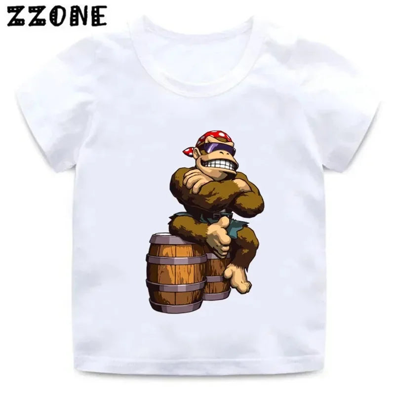 Donkey Kong Country Graphic Cartoon Kids T-Shirts