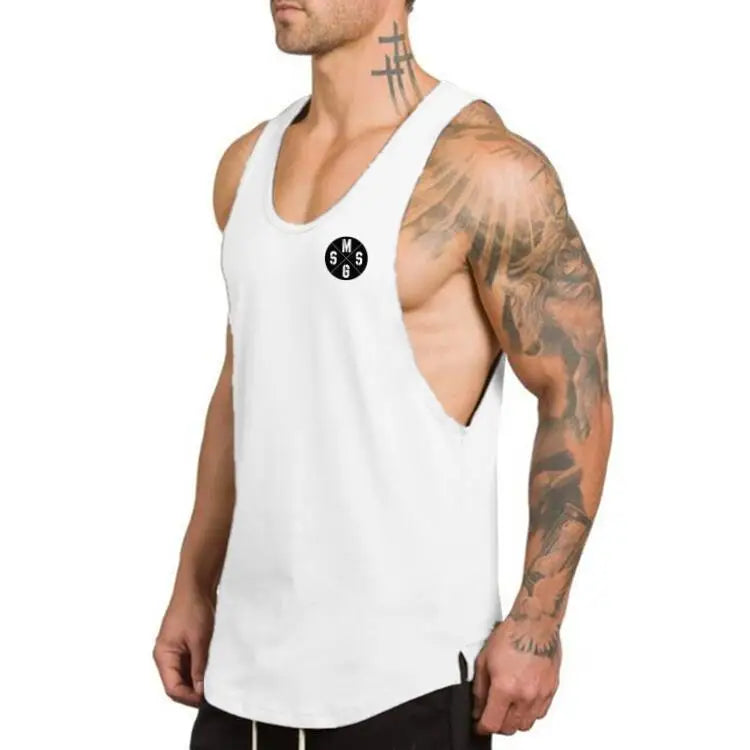 Cotton Singlets Canotte Bodybuilding Tank Top Men’s Fitness Sleeveless T-shirts Gym Clothing High Quality