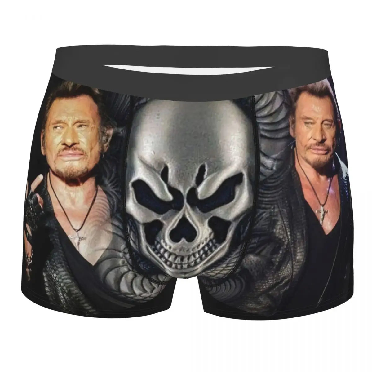 Custom Male Fashion Johnny Hallyday Underwear French Singer Rock Music Boxer Briefs Soft Shorts Panties Underpants