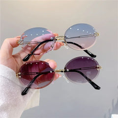 Trendy Sunglasses for Woman Summer Rimless Cut-edge Sunglass