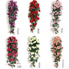 Artificial Hanging Flowers Fake Rose Vine Hanging Plants