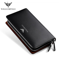 WILLIAMPOLO Men's Wallet Business Large Capacity Clutch Bag