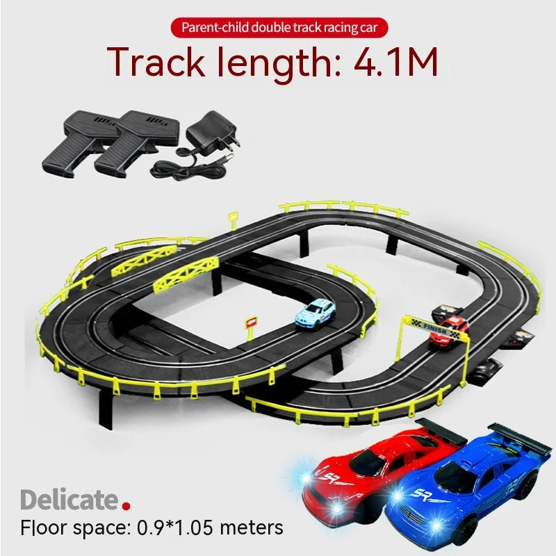 Electric Rail Car  Racing Track Toy Autorama Circuit Voiture Electric Railway Slot Race Double Remote Control Car Toy