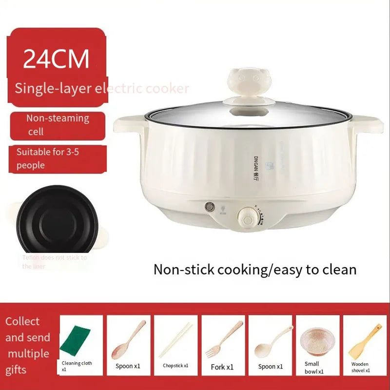 Multifunction Electric Cookers Single/Double Layer 1-2 People Household Non-stick Pan Hot Pot Rice Cooker