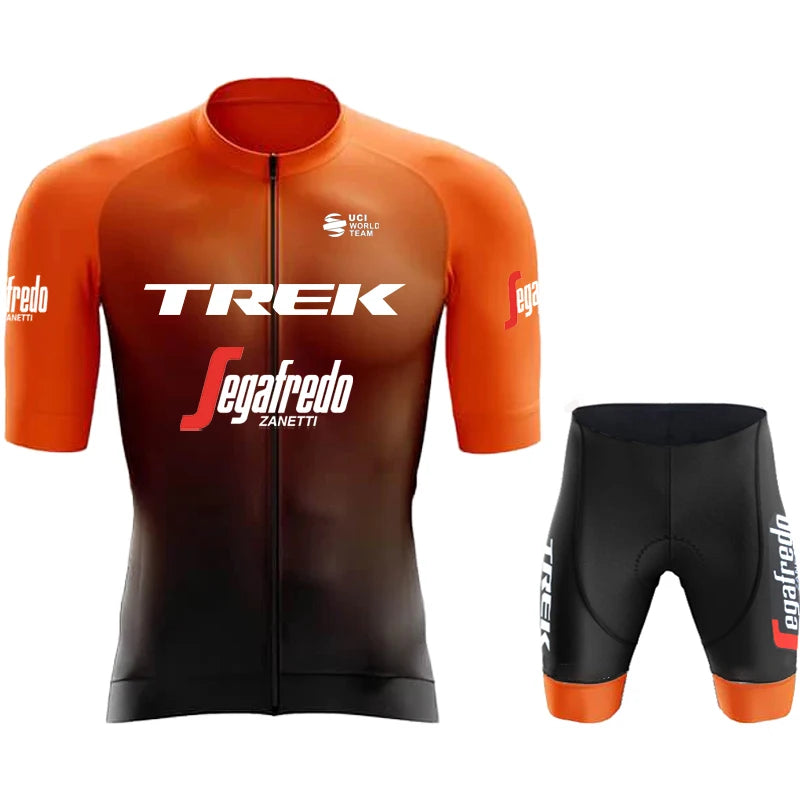 TREK Men's Cycling Clothing Man Jersey Pants Gel Laser Cut Clothes Mountain Bike 2024 Mtb Suit Shorts Complete Sports Set Summer