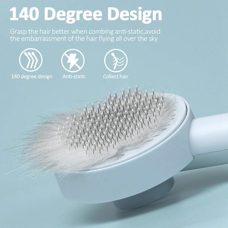 Pet Hair Removal Comb Dog Cat Self Brush Cleaning Slicker Brush Cats Dogs Hair Remover