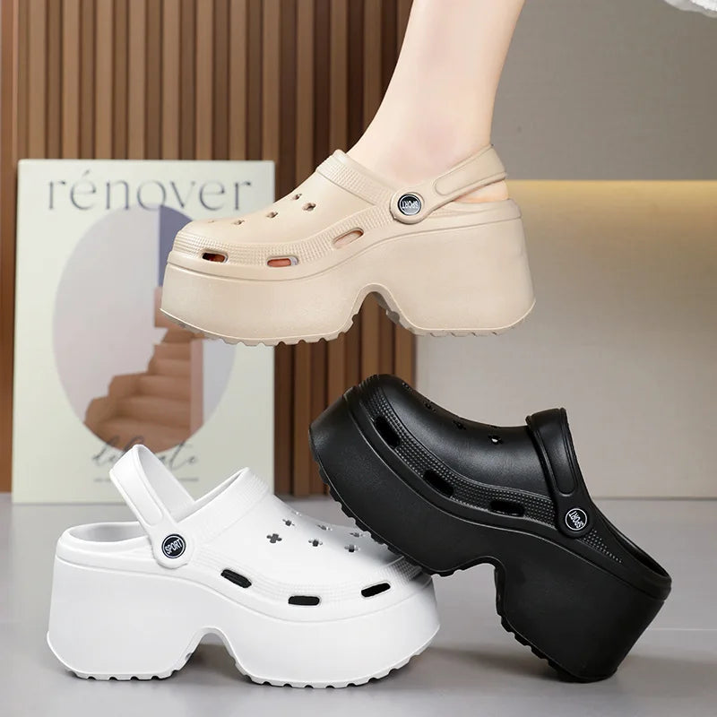 Women's Sandals New Summer Slippers High Heel Soft Sole Beach Garden Shoes