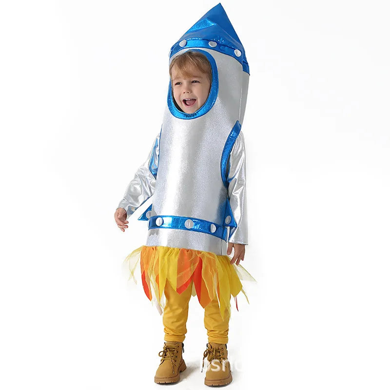 Umorden Unisex Kids Children Boys Girls Rocket Rocketship Costume Spaceship Space Shuttle Cosplay Sponge Suit