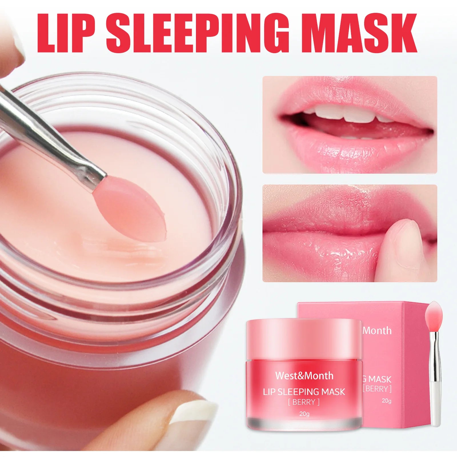 20g Berry Lip Sleeping Mask Night Sleep Maintenance Moisturizing Fade Lip Lines Nourishing Lip Balm Skin Care