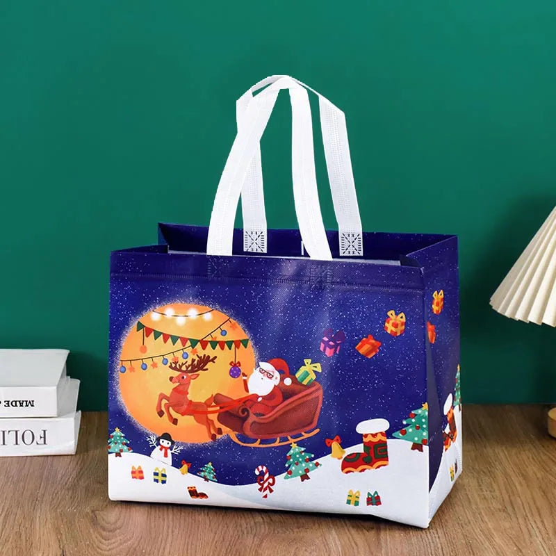 Merry Christmas Gifts Bags Santa Elk Non-woven Candy Gift Packaging Tote Bag Xmas New Year Party Decor Noel Shopping Pouch