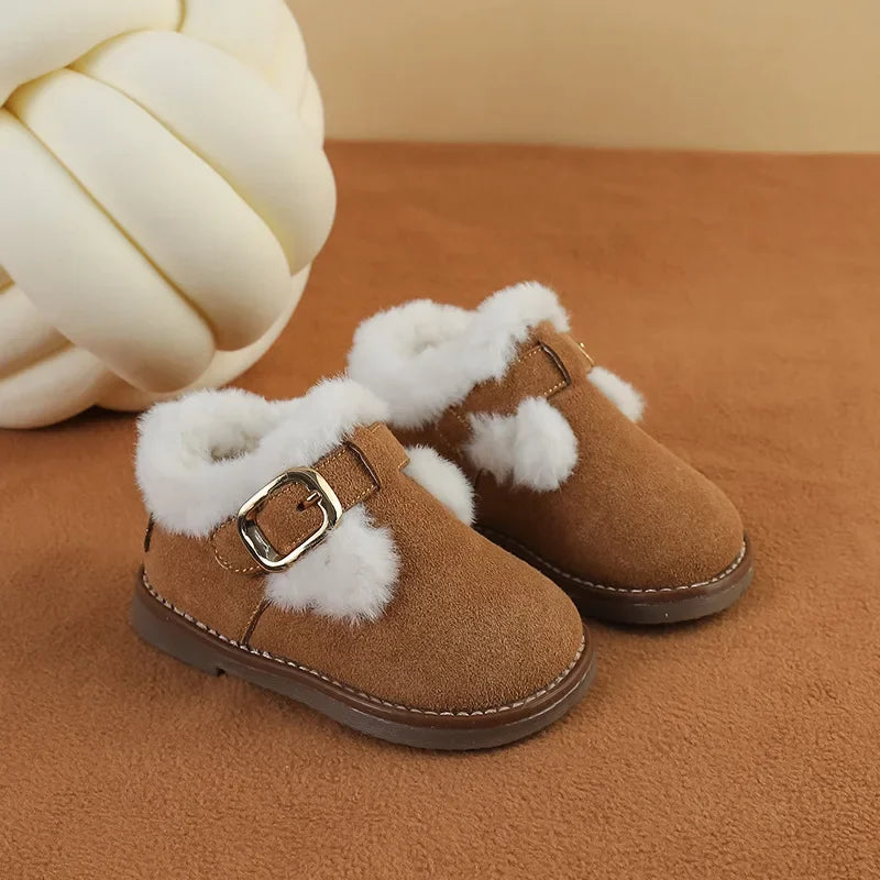 Autumn Winter Children Shoes Baby Girls Boys Snow Boots Soft Sole Non-slip Infant Toddler Shoes Outdoor Kids Casual Plush Boots