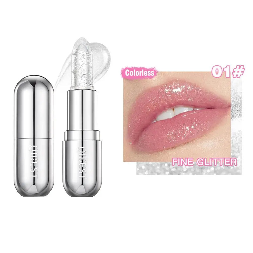 Jelly Glitter Moisturizing Lipstick 24 Hours Natural Hydrating Colored Lip Balm