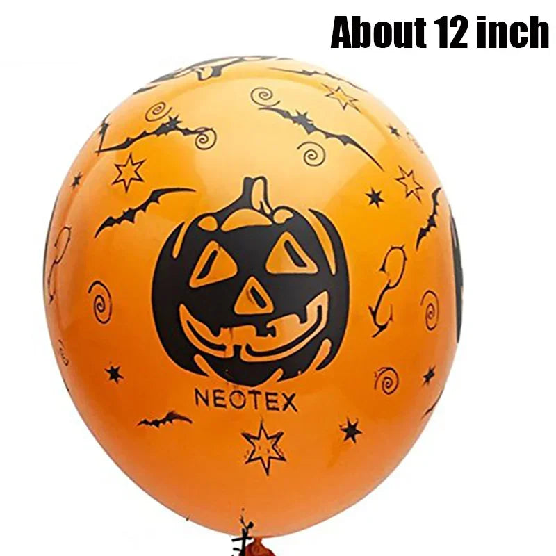 Scary Halloween Balloons Kids Toys Pumpkin Skeleton Ghost Bar Party Decor Balloon Halloween Black Orange Latex Balloon