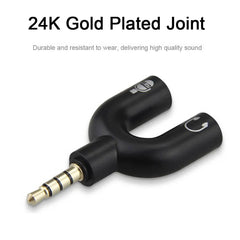 Double Jack Audio Headset Adapter Connector Converter Mobile Phone Accessories