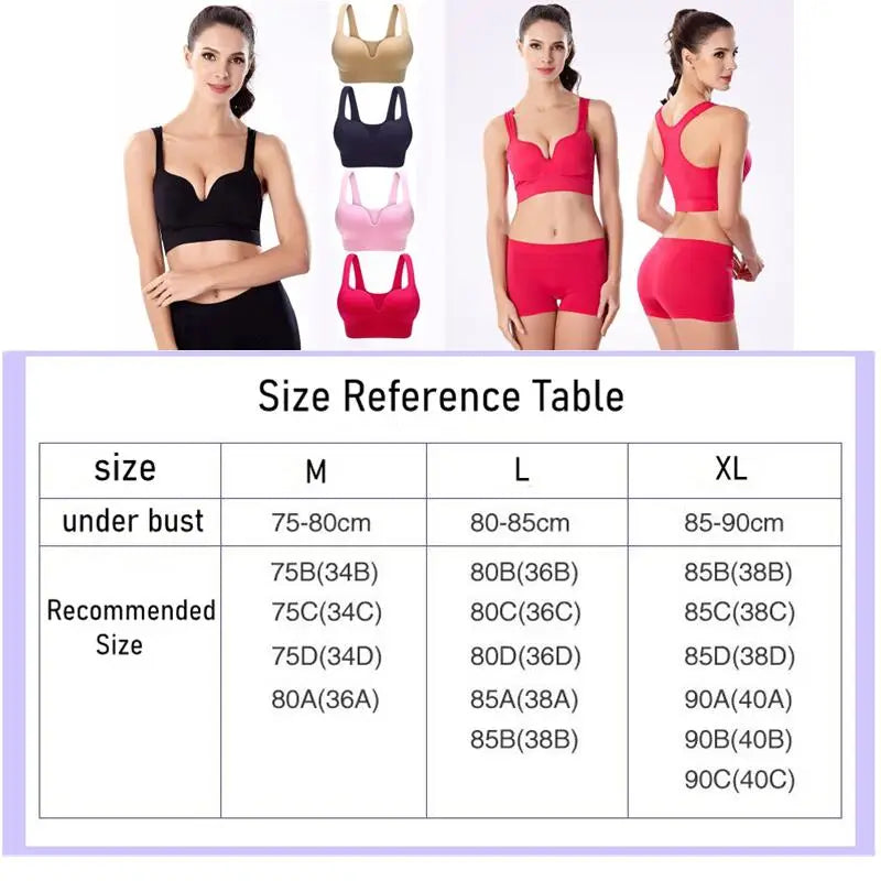 Sports Vest Breathable No Steel Ring 3D Cup Bra Yoga Bralette Women's Underwear Fitness Running Adjustable Brassiere