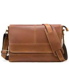 European &American Retro Style Crazy Horse Leather Men's Messenger Bag