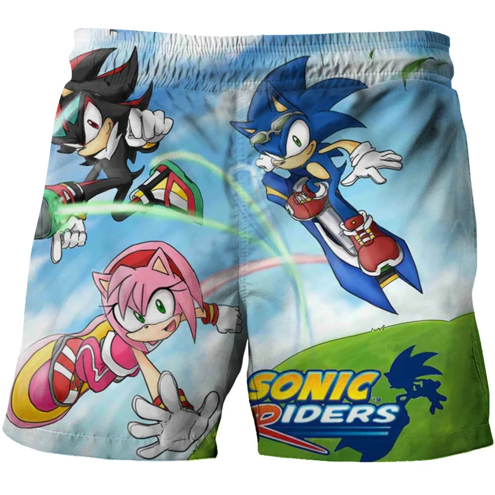 Beach pants for children 4-14Y Sonic The Hedgehog shorts pants Girls Boys Harajuku pants For Kids 3D Cartoon Print