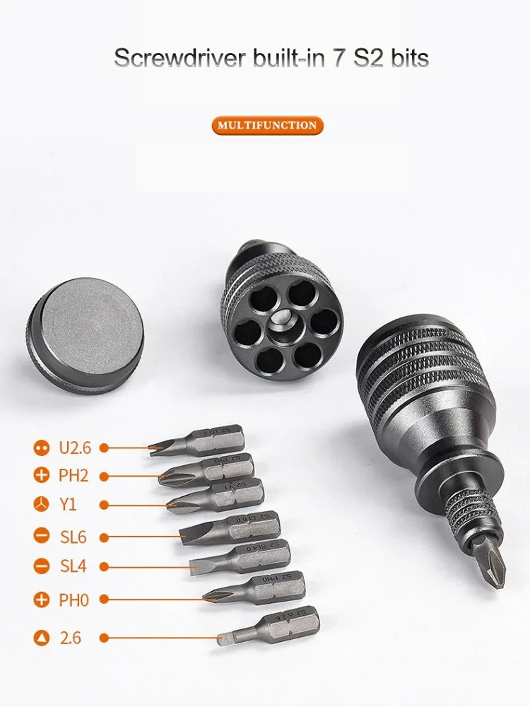 Strong magnetic ratchet screwdriver short handle ultra-short multi-function screwdriver set