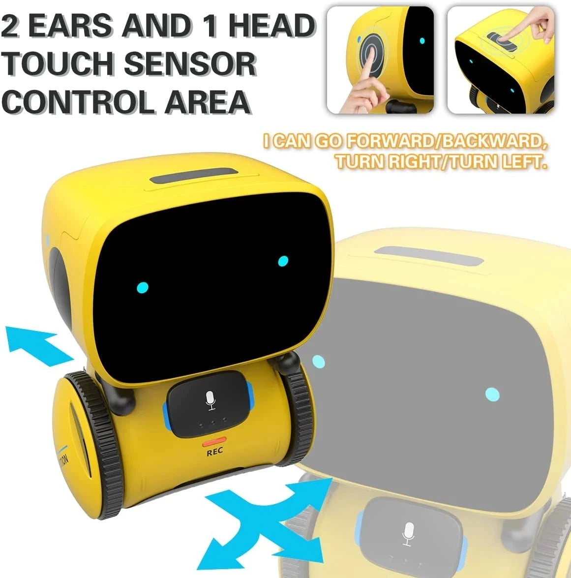 Emo Robot Smart Robots Dance Voice Command Sensor, Singing, Dancing, Repeating Robot Toy for Kids