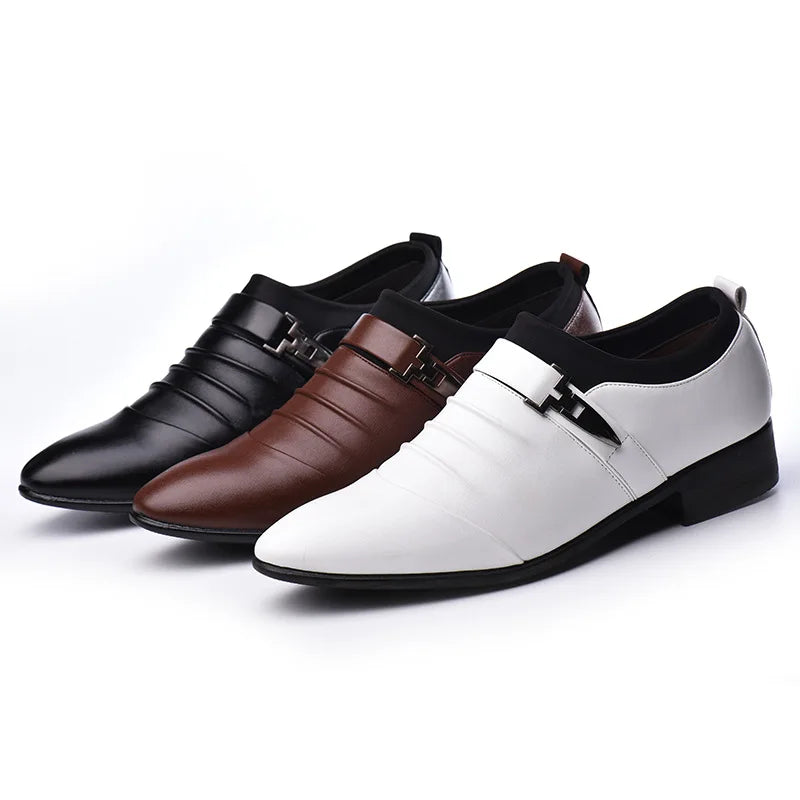 Men Luxury Business Oxfords Leather Shoes Breathable Formal Dress Shoes