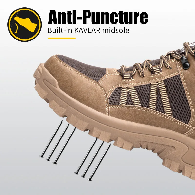 Men's Sneakers Indestructible Puncture-Proof Work Shoes Steel Toe Shoes Boots Fashion