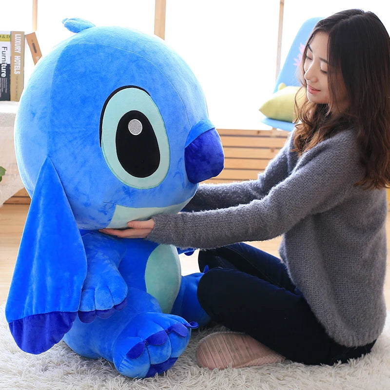 Big Size Disney Stitch Plush Toys Kawaii Soft Blue Pink Elf Disney Stitch Stuffed Doll Cartoon