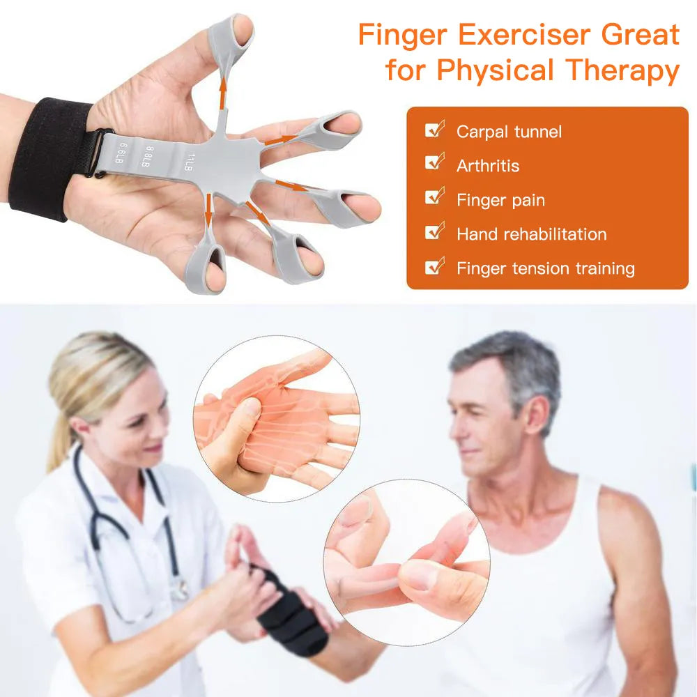 Silicone Finger Trainer Wrist Strength Exercise Hand Grip Expander