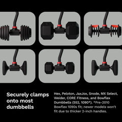 Hyperbell Dumbbell Converter - Convert Dumbbells to Barbell Set and Kettlebell for Home Fitness