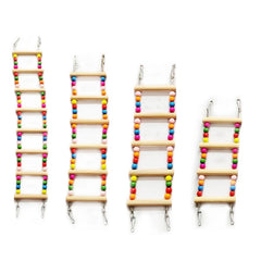 NONOR Parrot Toys Hanging Ladder Bridge Wooden Hamster Swing Climbing Natural Wood Hanging Colorful Balls Bird Stairs Supplies