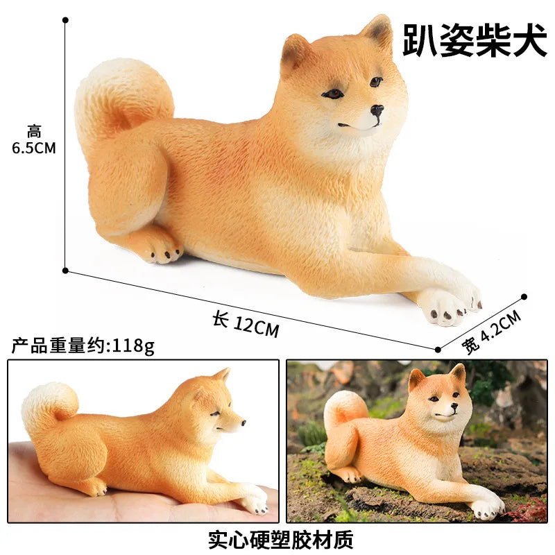 Children Solid Simulation Wild Animal Model Chaigou Corgi Pet Dog Model Gift Toy Cognitive Display