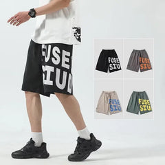 Summer Men Sport Shorts American Graffiti Fashion Black Short Pants Harajuku High Street Men's Clothing