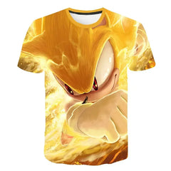 Sonic Tshirt Kids Clothing Boys Cartoon Game Super Sonic Boys Clothes children T-shirt Summer Clothes For Girls