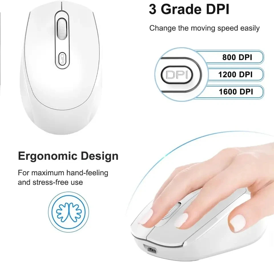 Wireless Silent Bluetooth-compatible 2.4G Dual Mode Rechargeable Optical Mouse