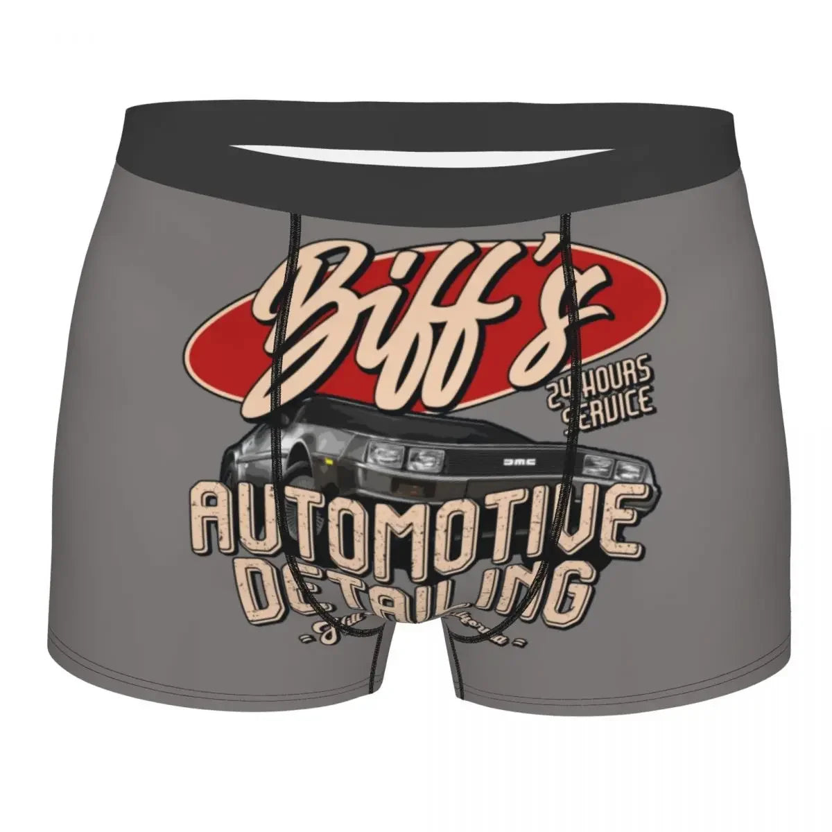 Custom Male Novelty Back To Future Underwear Marty Mcfly Delorean Time Travel 1980s Movie Boxer Briefs Stretch Shorts Panties