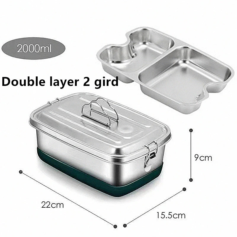 304 Stainless Steel Bento Lunch Box for Child Portable Grids Hermetic Food Storage Container Leakproof Picnic Thermal Boxes