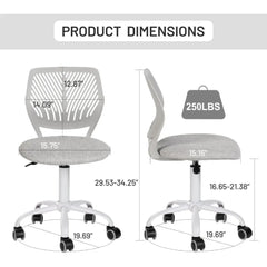 Desk Chair Armless,Study Chair Adjustable Swivel,Home Office Chair