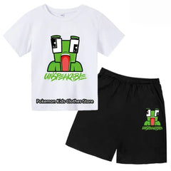 Cartoon Frog Tshirt Set Kids T-shirt Clothes Harajuku Boy Girls Tshirt