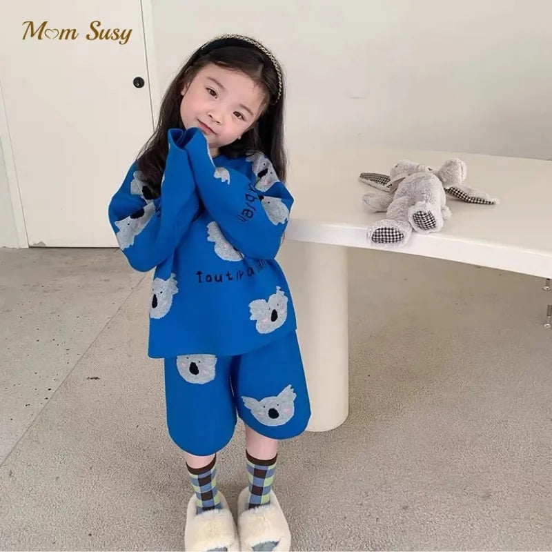 Baby Girl Boy knitted Clothes Set Sweater+Shorts 2PCS