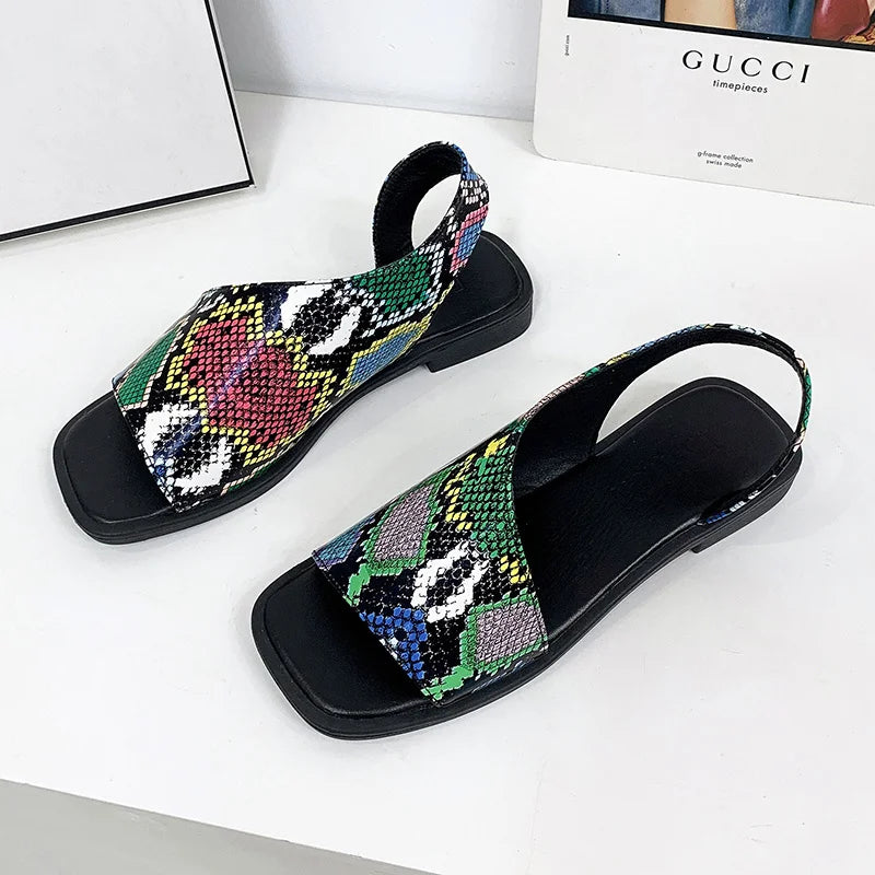 New Summer Women's Sandals Vintage Open Toe Fashion Beach Flat Shoes