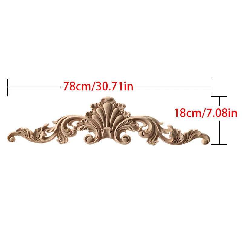 Wood Carving Natural Wood Appliques Door Furniture