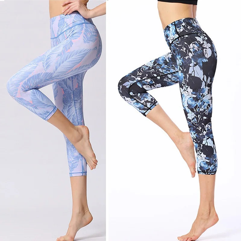 Cloud Hide Yoga Pants Women Flower Sports Leggings Sexy High Waist Sexy Long Tights Fitness Running Trouser Workout Plus Size XL